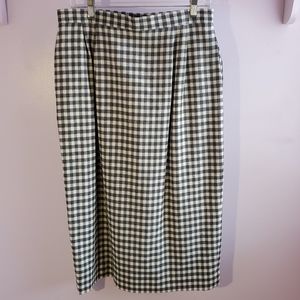 Talbots Plaid Black and White Skirt